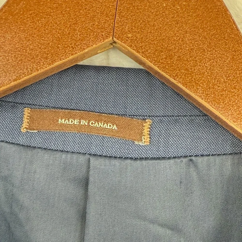 Peter Millar Blazer Mens 44T Blue 2 Button Double Vented Wool Suit Jacket - Picture 2 of 9